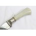 Dagger Knife Damascus Steel Blade Green Jade Stone Handle Silver Koftgiri D51